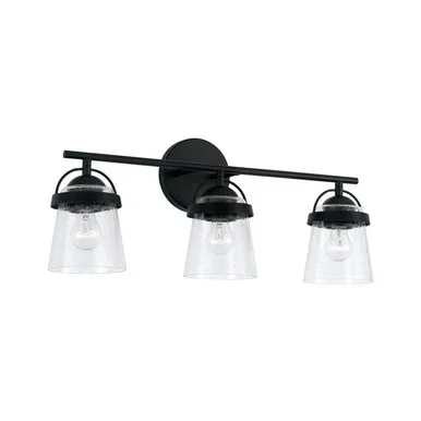 Capital Lighting Madison Three Light Vanity in Matte Black – 147031MB-534