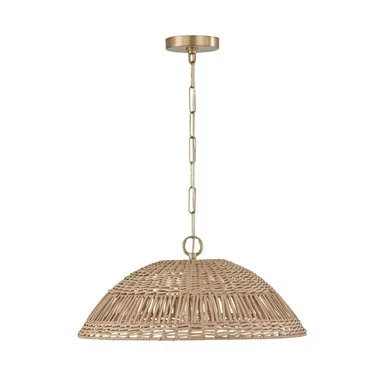 Capital Lighting Naomi One Light Pendant in Matte Brass – 347511MA