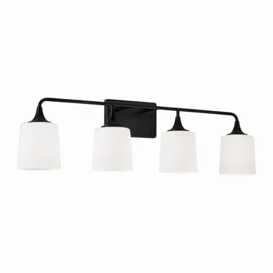 Capital Lighting Presley Four Light Vanity in Matte Black – 148941MB-541