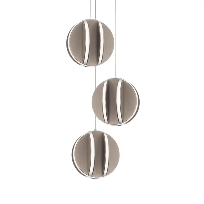 Carillion LED 3 Light Pendant 3000K in Brushed NickelPD-36203R-BN