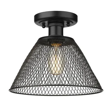 Carver One Light Semi-Flush Mount (0304-SF BLK)