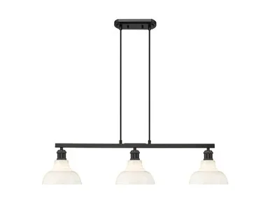 Carver Three Light Linear Pendant (0305-LP BLK-VMG)