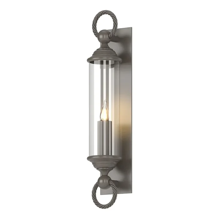 Cavo Large Outdoor Wall Sconce 1-Light Clear Glass (ZM) in Coastal Dark Smoke303080-SKT-77-ZM0034