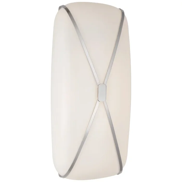 Champalimaud Fondant 18″ Linear Bath Sconce in Polished Nickel with White Glass Wall Light W8.5″ x H18″CD 2006PN-WG
