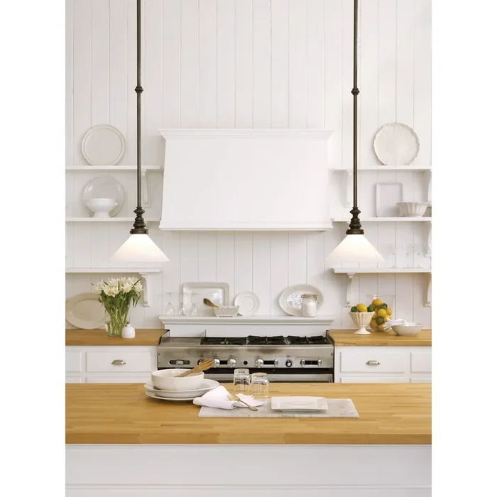 Chapman & Myers Boston Pendant in Bronze with White Glass Slant Shade Ceiling Light W10″SL 5125BZ-WG1