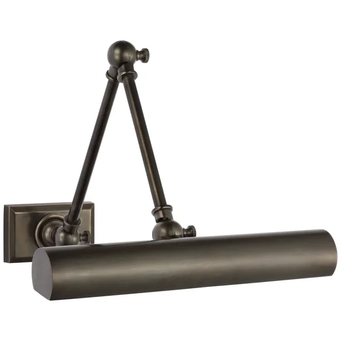 Chapman & Myers Cabinet Maker 12″ Double Library Light in Bronze Wall Light W12″ x H5.75″ – 12.25″SL 2709BZ