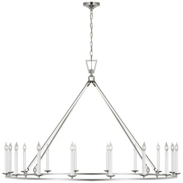 Chapman & Myers Darlana Oversized Single Ring Chandelier in Polished Nickel Ceiling Light W61.25″ x H41.5″CHC 5275PN