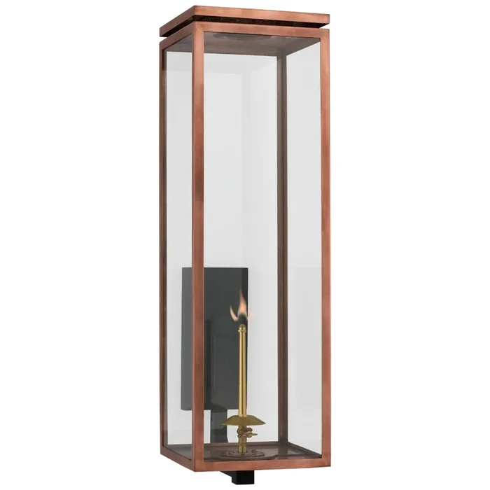 Chapman & Myers Fresno Grande Bracketed Gas Wall Lantern in Soft Copper with Clear Glass Outdoor Lighting W9″ x H30.5″CHO 2562SC-CG