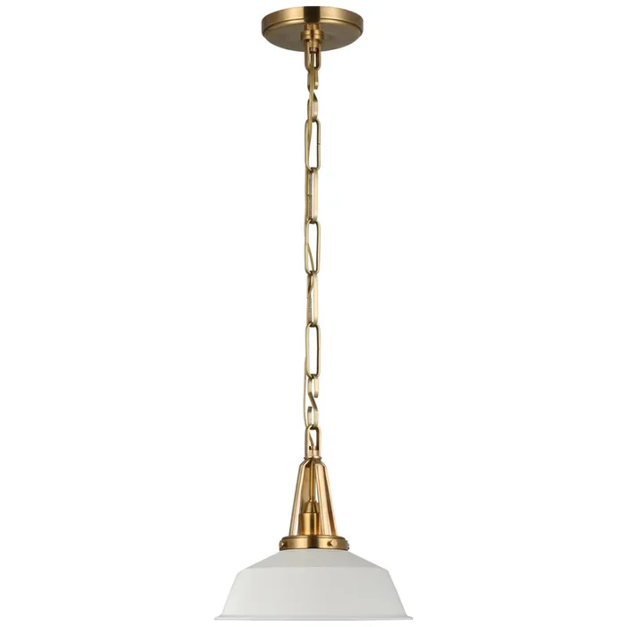 Chapman & Myers Layton 10″ Pendant in Antique-Burnished Brass with Matte White shade Ceiling Light W10″ x H9.5″CHC 5460AB-WHT