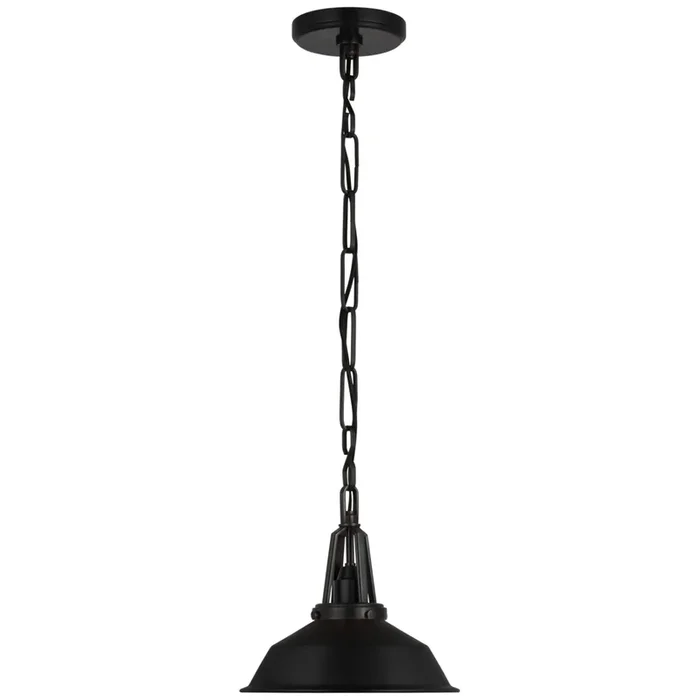 Chapman & Myers Layton 10″ Pendant in Bronze with Matte Black Shade Ceiling Light W10″ x H9.5″CHC 5460BZ-BLK