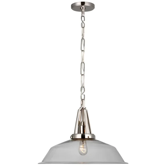 Chapman & Myers Layton 20″ Pendant in Polished Nickel with Clear Glass Ceiling Light W20″ x H15″CHC 5462PN-CG