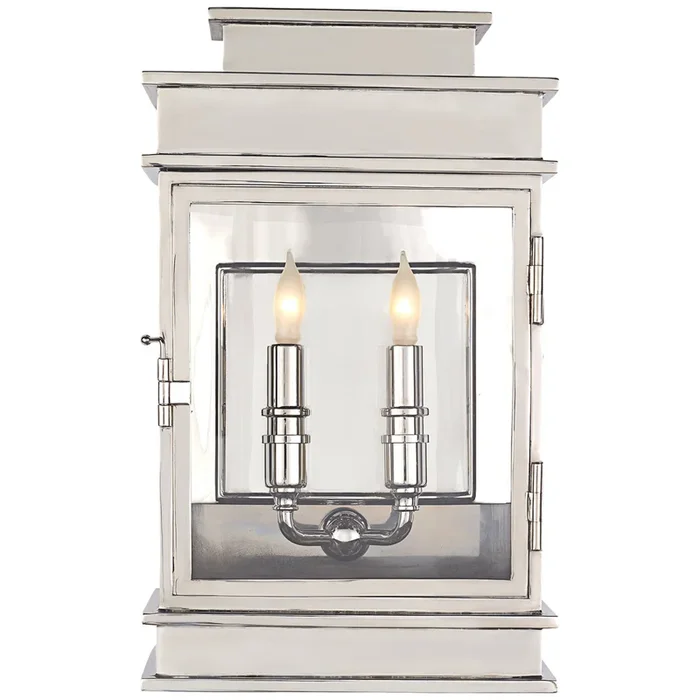 Chapman & Myers Linear Lantern Short in Polished Nickel Wall Light W9″ x H15″CHD 2908PN