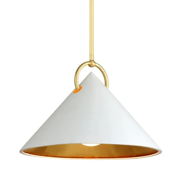Charm 1-Light Pendant in Gold Leaf/White 23W x 16.5H290-41-GL/SWH