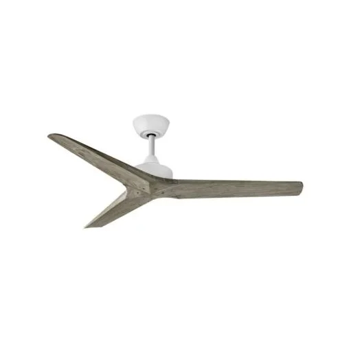 Chisel 52″ Smart Fan – Matte White – Weathered Wood Blades