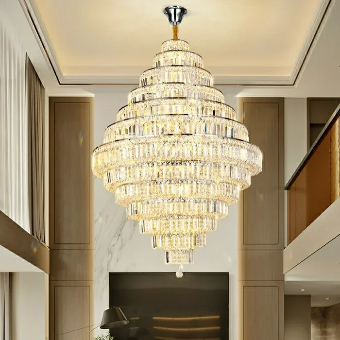 Chrome/ Silver/ Gold Extra Large Chandelier For Foyer Living Room Staircase Crystal Ceiling Lighting FixtureVL-X-08665