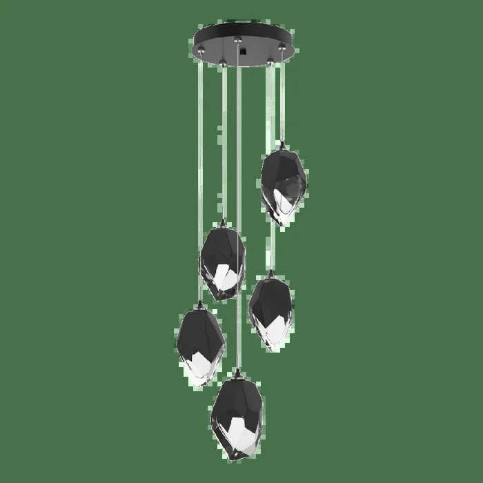 Chrysalis 5-Light Large Crystal Pendant – Ink – Black Polished Crystal