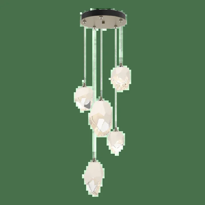 Chrysalis 5-Light Mixed Crystal Pendant – Soft Gold – White Polished Crystal
