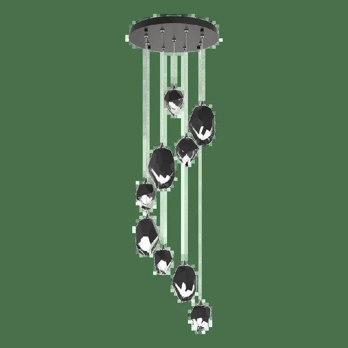 Chrysalis 9-Light Mixed Crystal Pendant – Oil Rubbed Bronze – Black Polished Crystal