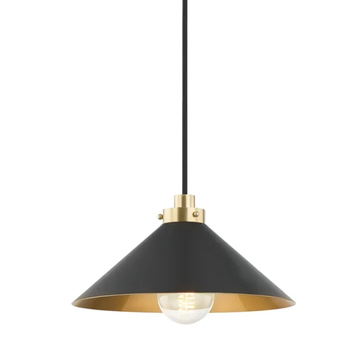 Clivedon 1-Light Pendant in Aged Brass by Mark D. Sikes 12L x 12W x 6.5HMDS1401-AGB/DB