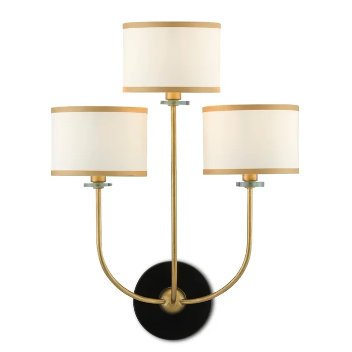 Croydon Brass Wall Sconce – Brass/Satin Black/White5000-0192