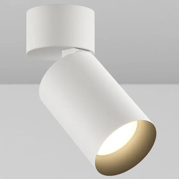 CY1 Cylinder Adjustable Wall Wash Ceiling Light – White Powder Coat/Black Baffle – Warm Dim (2900K-1800K)