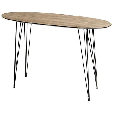 Cyan Console Table in Oak Veneer And Black – 09627