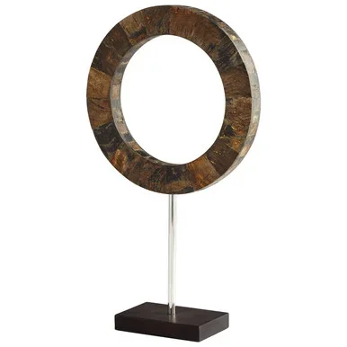 Cyan Portal Sculpture in Brown And Stainless Steel – 07217