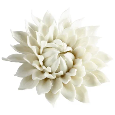 Cyan Wall Decor in Off White Glaze – 09114
