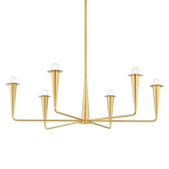 DANNA 6-Light Chandelier in Aged Brass by The Lifestyled Co 17L x 39.75W x 12HH791806-AGB