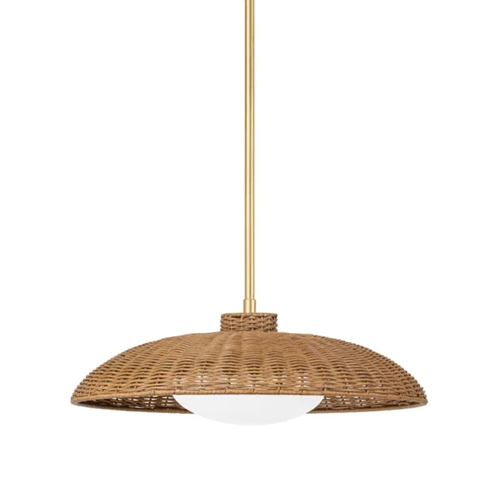 Delano 1-Light Pendant in Vintage Gold Leaf 22.5L x 22.5W x 12.75H1923-VGL