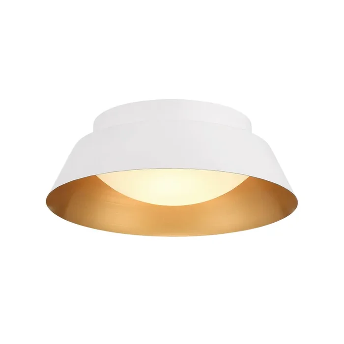 Donoven 2 Light White + Gold Flush Mount 15″W x 5″H x 15″DED0552202WHGD