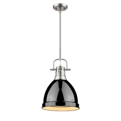Duncan One Light Pendant (3604-S PW-BK)