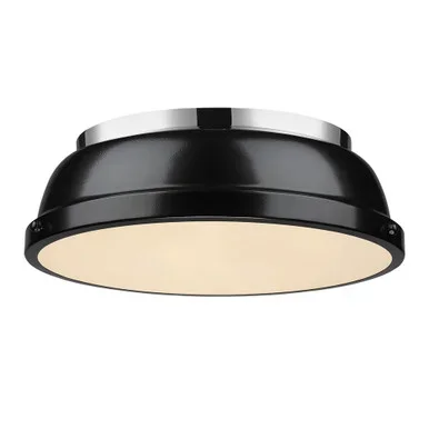 Duncan Two Light Flush Mount (3602-14 CH-BK)