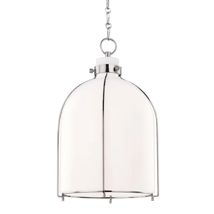 Eldridge 1-Light Pendant in Polished Nickel 14L x 14W x 20.25H7314-PN