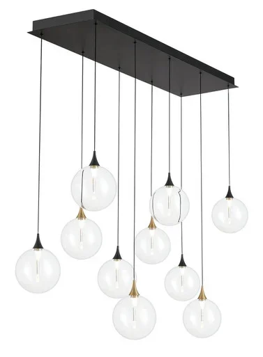 Eurofase Ten Light Chandelier in Gold-Black – 48934-015