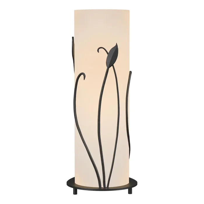 Forged Leaves Table Lamp 1-Light Opal Glass (GG) in Black – On Base266792-SKT-10-GG0036