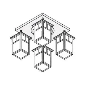 Four Light Ceiling Mount062074