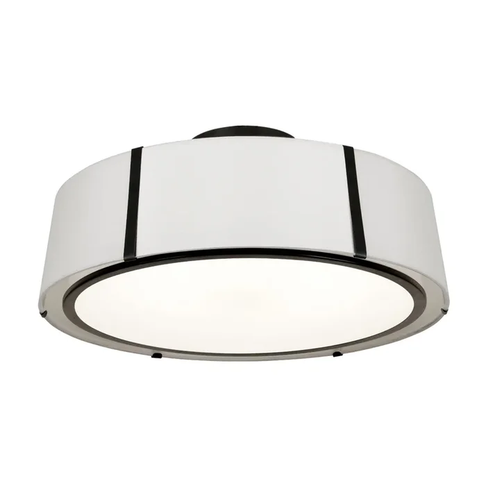 Fulton 6 Light Matte Black Semi Flush Mount Silk Shade 24″W x 10.25″H x 24″DFUL-907-BK_CEILING