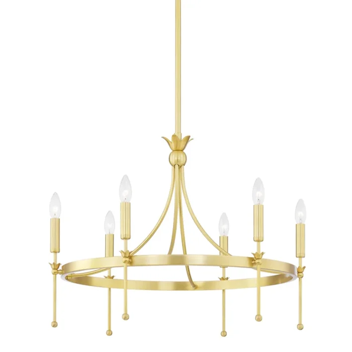 Gates 6-Light Chandelier in Aged Brass 26.75L x 26.75W x 25H4327-AGB