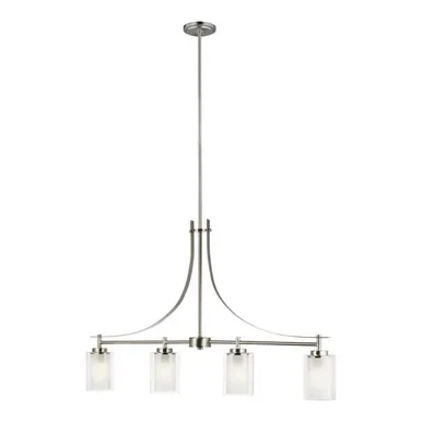 Generation Lighting Elmwood Park Four Light Island Pendant in Brushed Nickel – 6637304-962