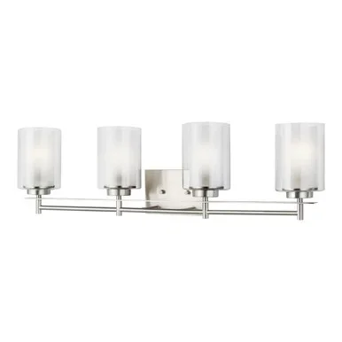 Generation Lighting Elmwood Park Four Light Wall / Bath in Brushed Nickel – 4437304EN3-962