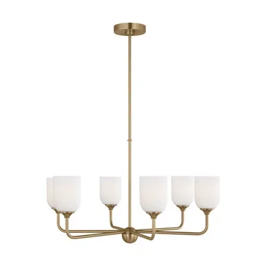 Generation Lighting Emile Six Light Chandelier in Satin Bronze – GLC1096SB
