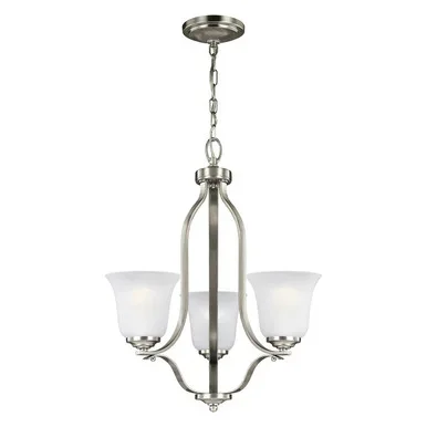 Generation Lighting Emmons Three Light Chandelier in Brushed Nickel – 3139003EN3-962