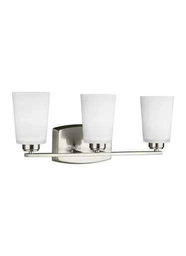 Generation Lighting Franport Three Light Wall / Bath in Brushed Nickel – 4428903EN3-962
