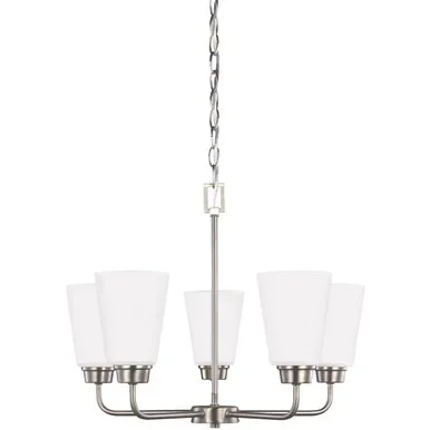 Generation Lighting Kerrville Five Light Chandelier in Brushed Nickel – 3115205-962