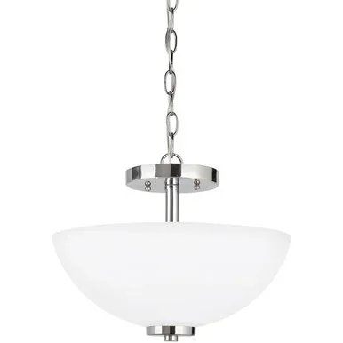 Generation Lighting Oslo Two Light Semi-Flush Convertible Pendant in Chrome – 77160EN3-05