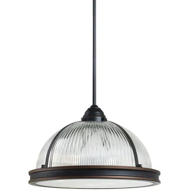 Generation Lighting Pratt Street Prismatic Three Light Pendant in Autumn Bronze – 65062EN3-715