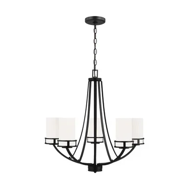 Generation Lighting Robie Five Light Chandelier in Midnight Black – 3121605-112