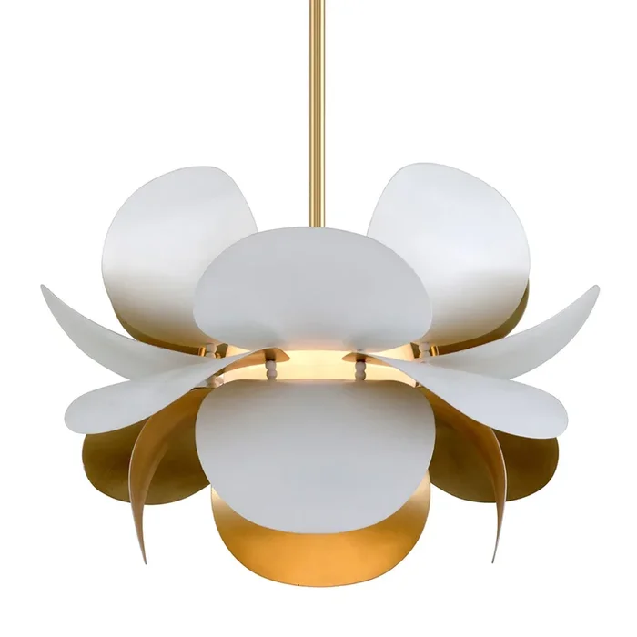 Ginger 1-Light Chandelier in Gold Leaf/Soft White Combo 26.5W x 17.25H314-42-GL/SWH