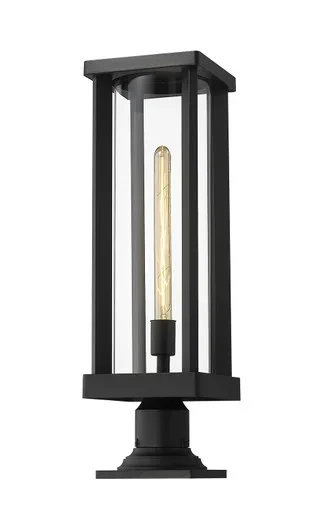 Glenwood One Light Outdoor Pier Mounted Fixture (586PHBR-533PM-BK)